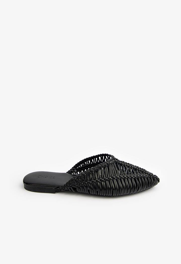 Choice Braided Flat Mules Black