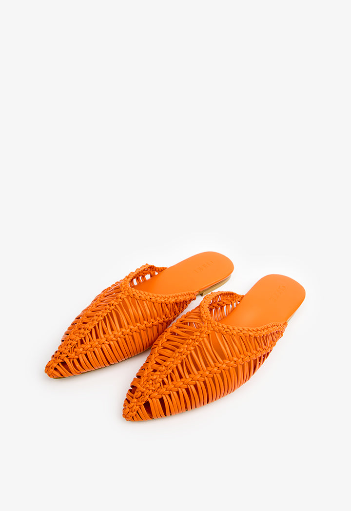 Choice Braided Flat Mules Orange