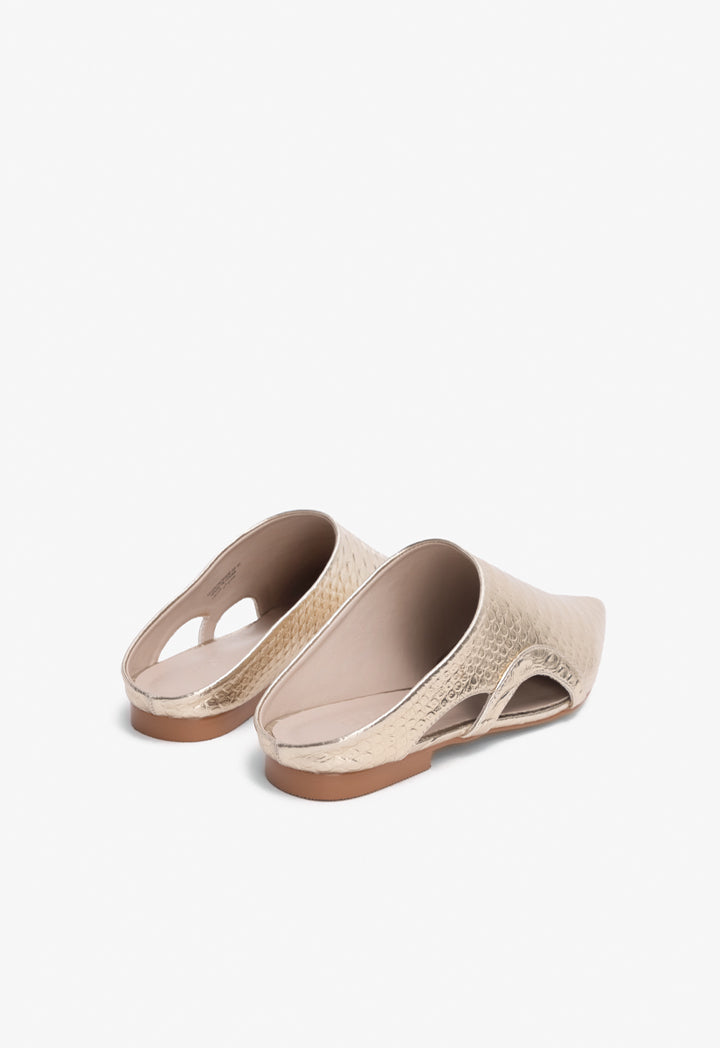 Choice Pointed Toe Metallic Mules Gold