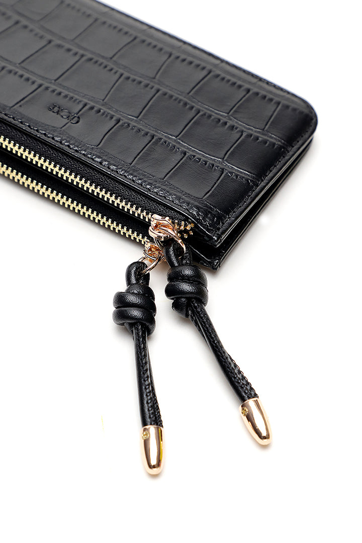 Choice Textured Double Zip Coin Purse Black