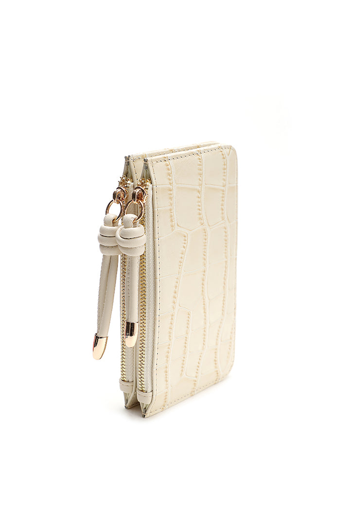 Choice Textured Double Zip Coin Purse Offwhite