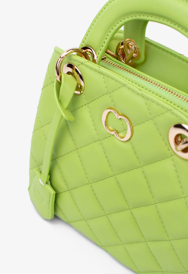 Choice Vibrant Quilted Handbag Lime