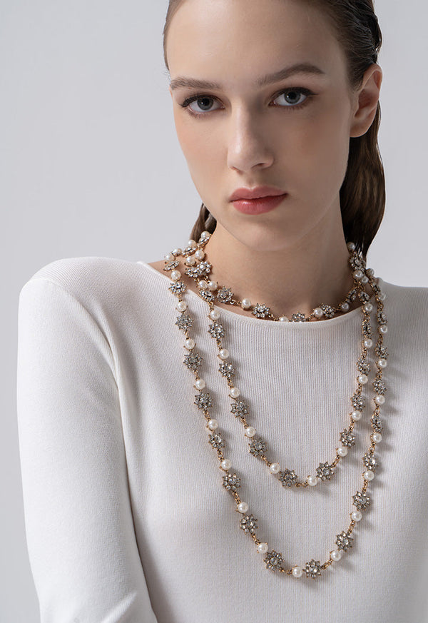 Choice Multi-Necklace With Pearl Detail Gold