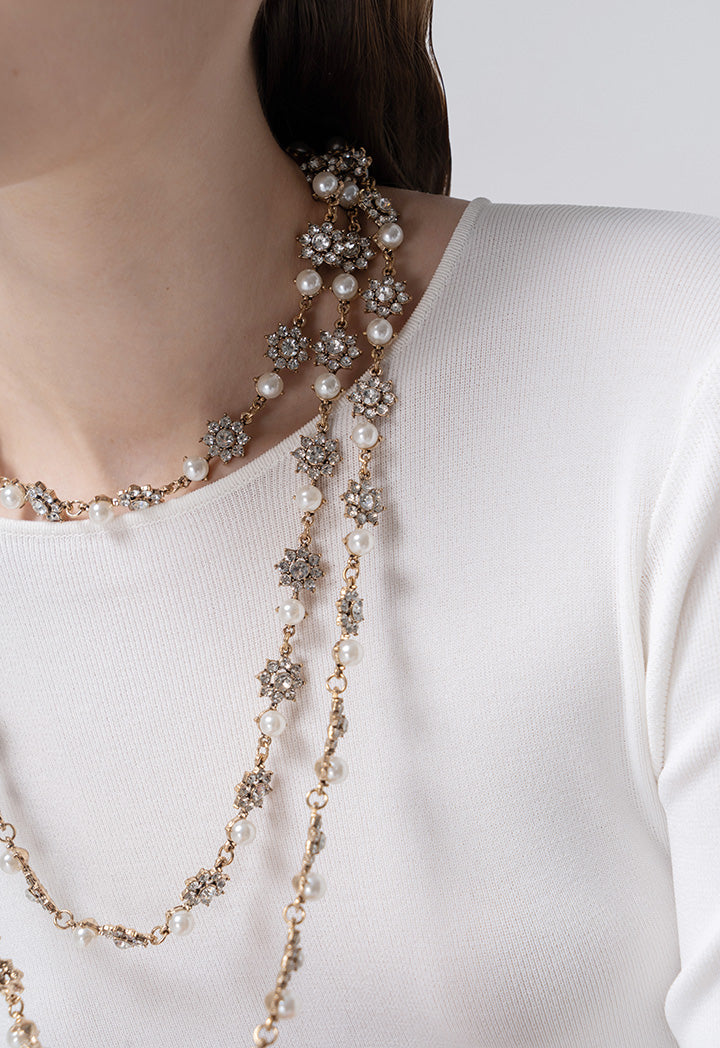 Choice Multi-Necklace With Pearl Detail Gold