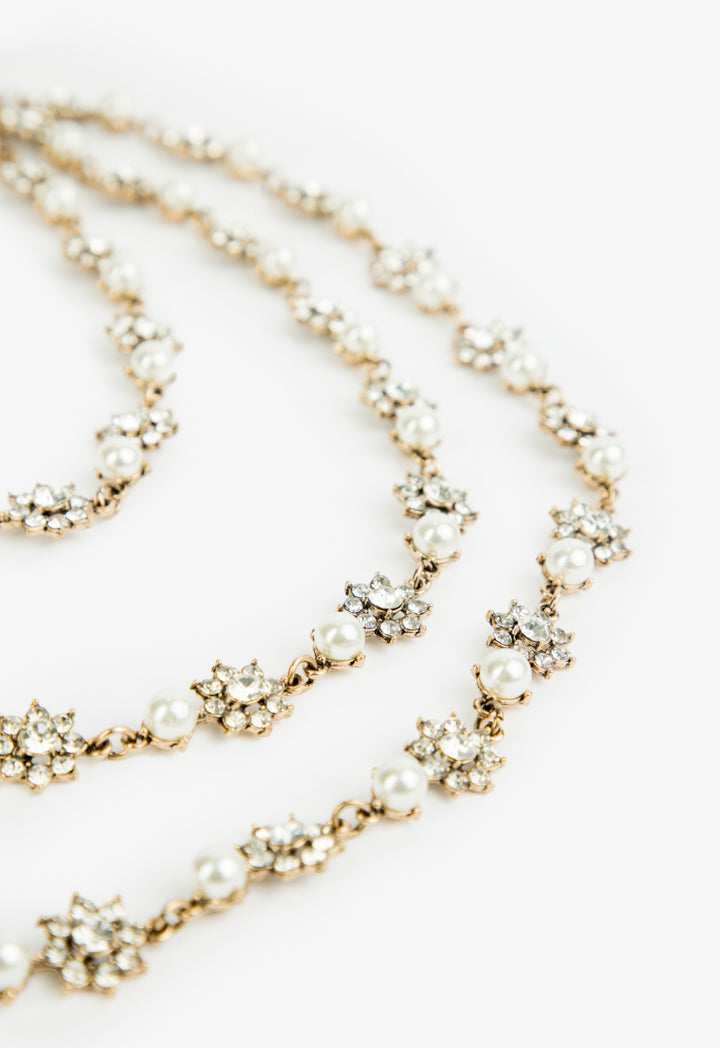 Choice Multi-Necklace With Pearl Detail Gold