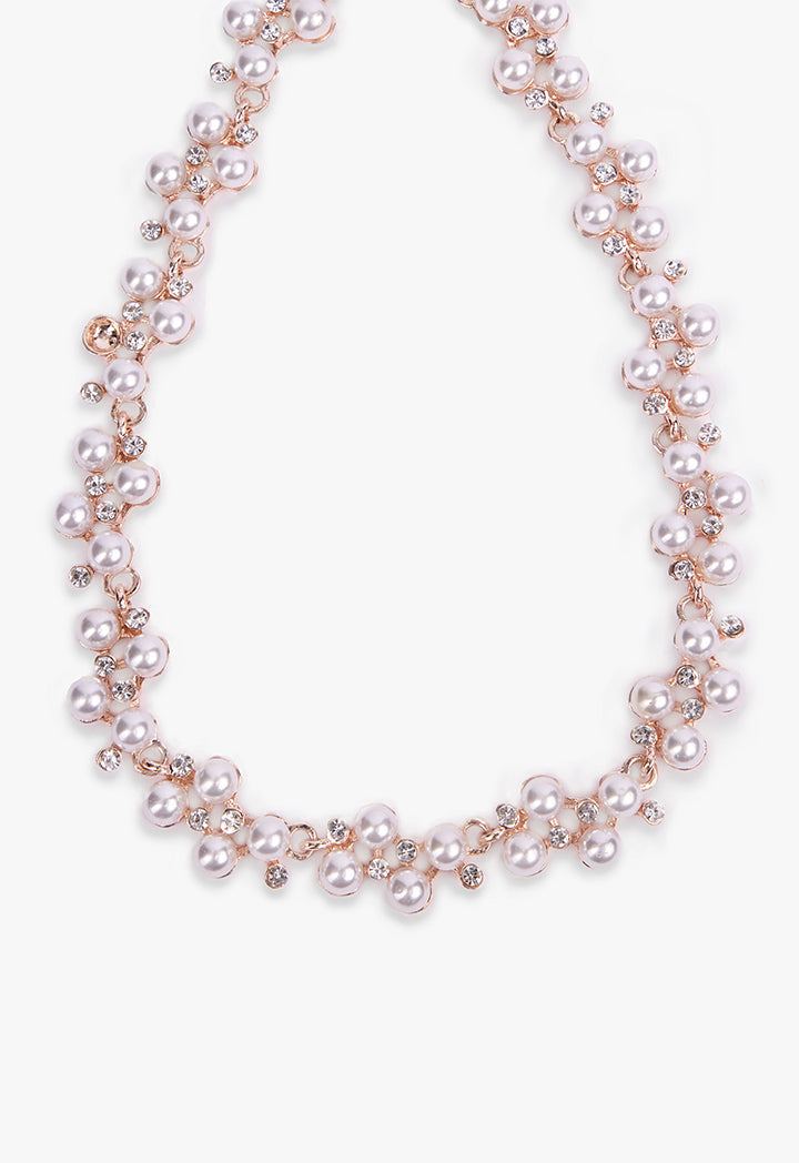 Choice Necklace With Pearl-Stone Detail White