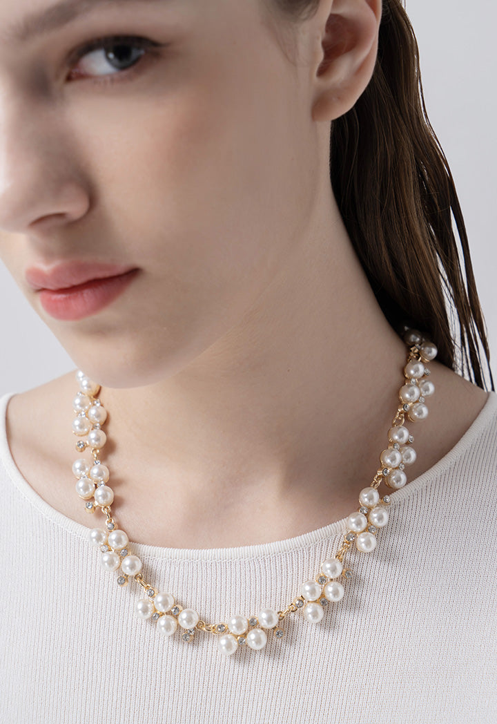 Choice Necklace With Pearl-Stone Detail White