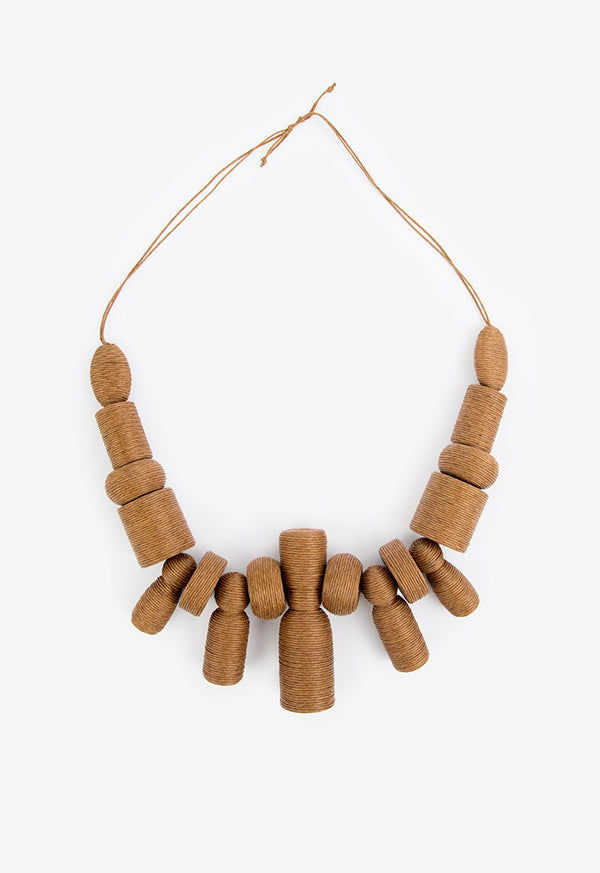 Choice Earthy Thread Wrapped Necklace Brown