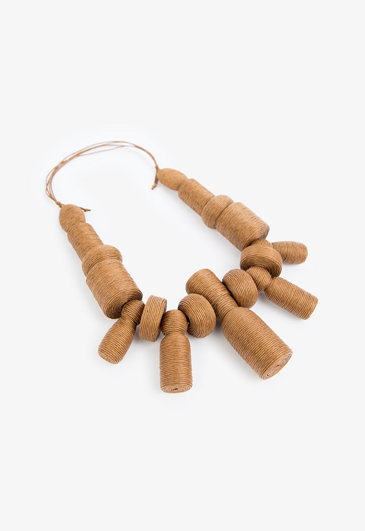 Choice Earthy Thread Wrapped Necklace Brown