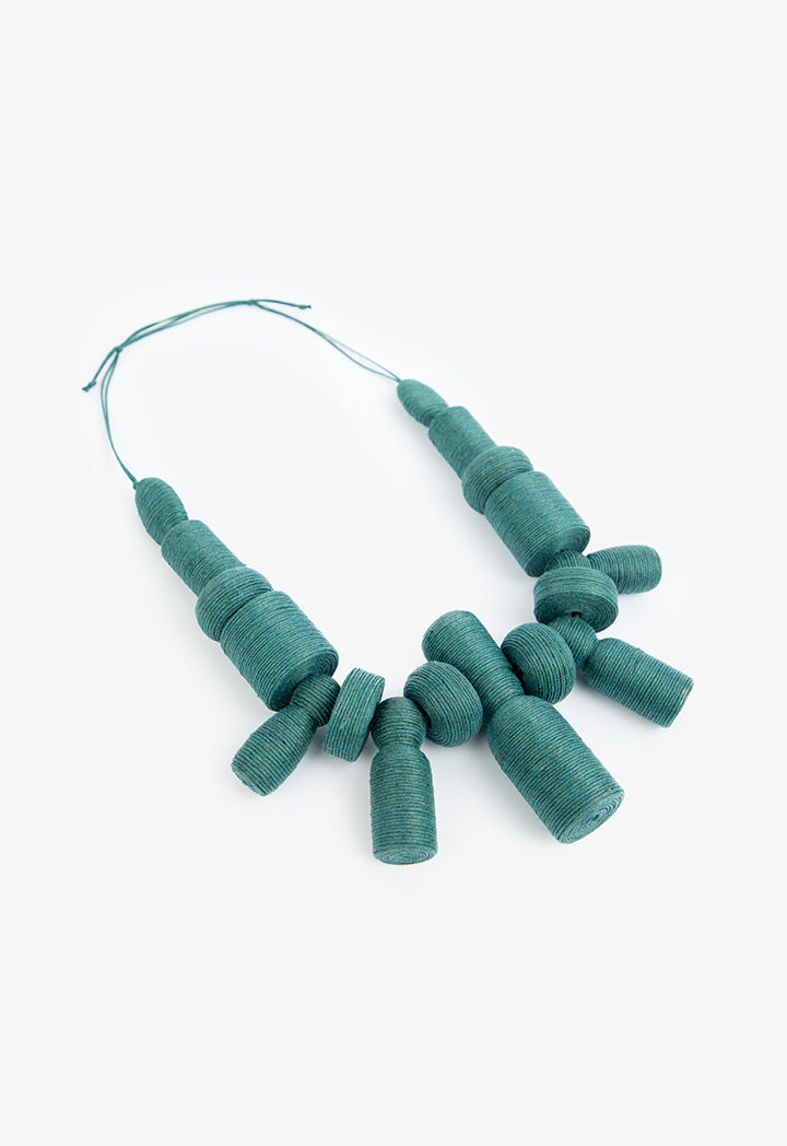 Choice Earthy Thread Wrapped Necklace Green