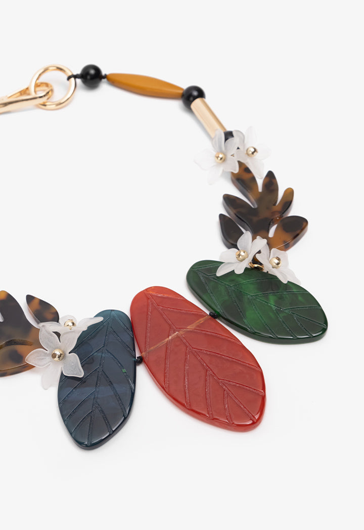 Choice Multicolored Leaves Necklace Multi Color