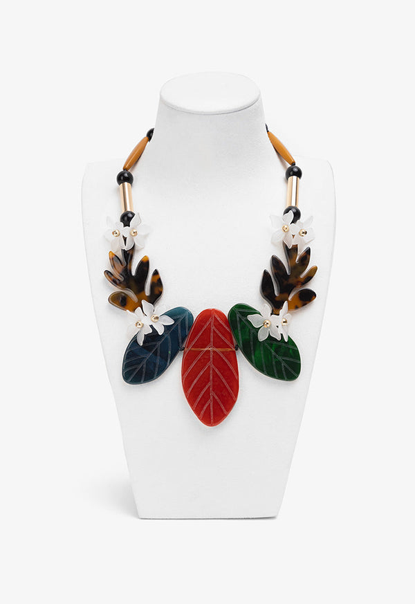 Choice Multicolored Leaves Necklace Multi Color