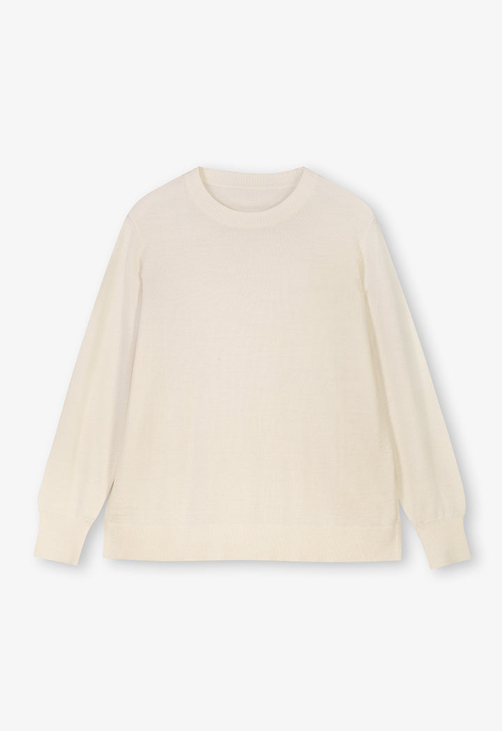 Choice Solid Long Sleeve Sweatshirt Cream