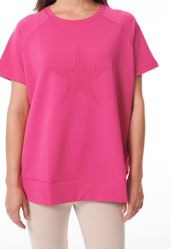 Choice Embossed Star Fancy T-Shirt Pink