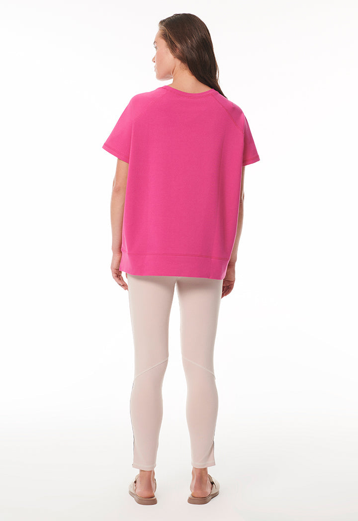 Choice Embossed Star Fancy T-Shirt Pink