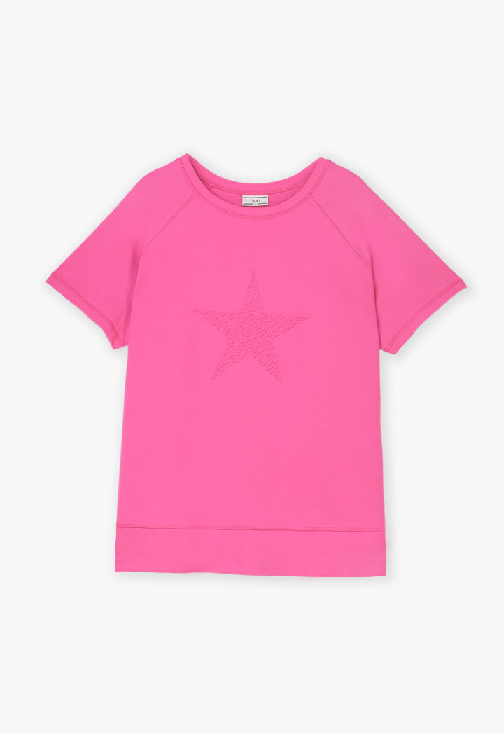 Choice Embossed Star Fancy T-Shirt Pink