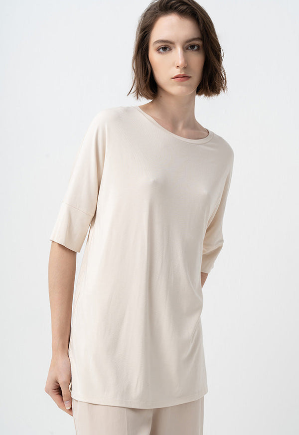 Choice Basic Crew Neck T-Shirt Beige