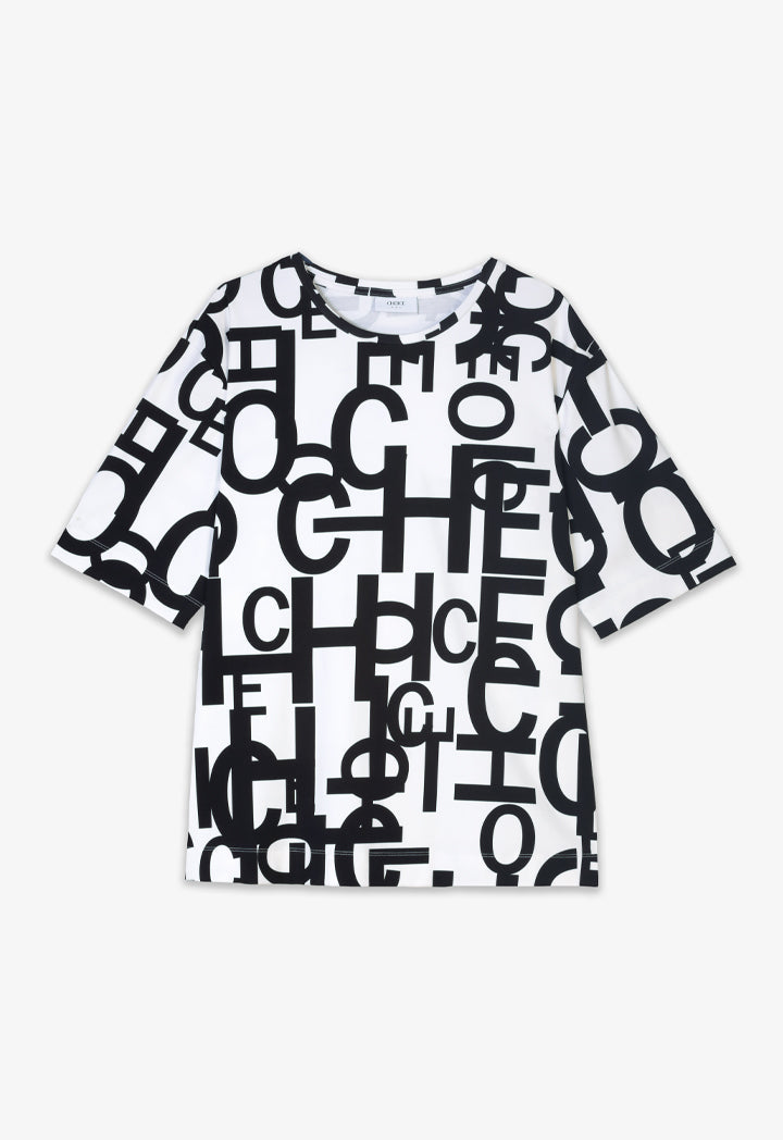 Choice Monogram Printed Short Sleeves T-Shirt Black-White