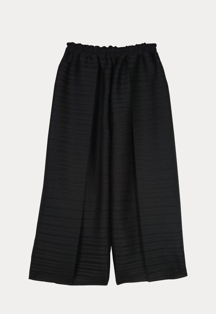 Choice Pleated Elasticated Waist Loose Pants Black