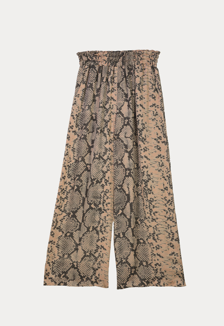 Choice Snake Printed Wide Leg Pants Pink Print