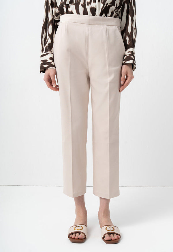 Choice Solid Straight Fit Trousers Beige