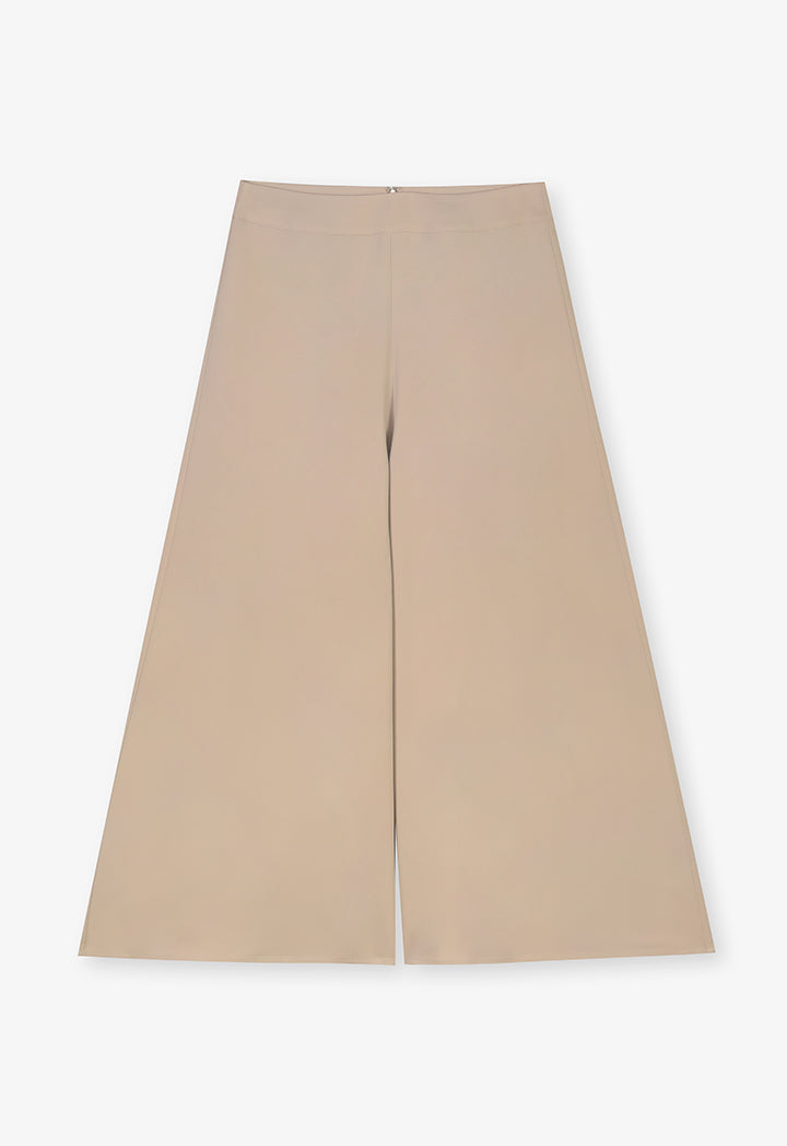 Choice Single Tone Wide Legs Culottes Taupe