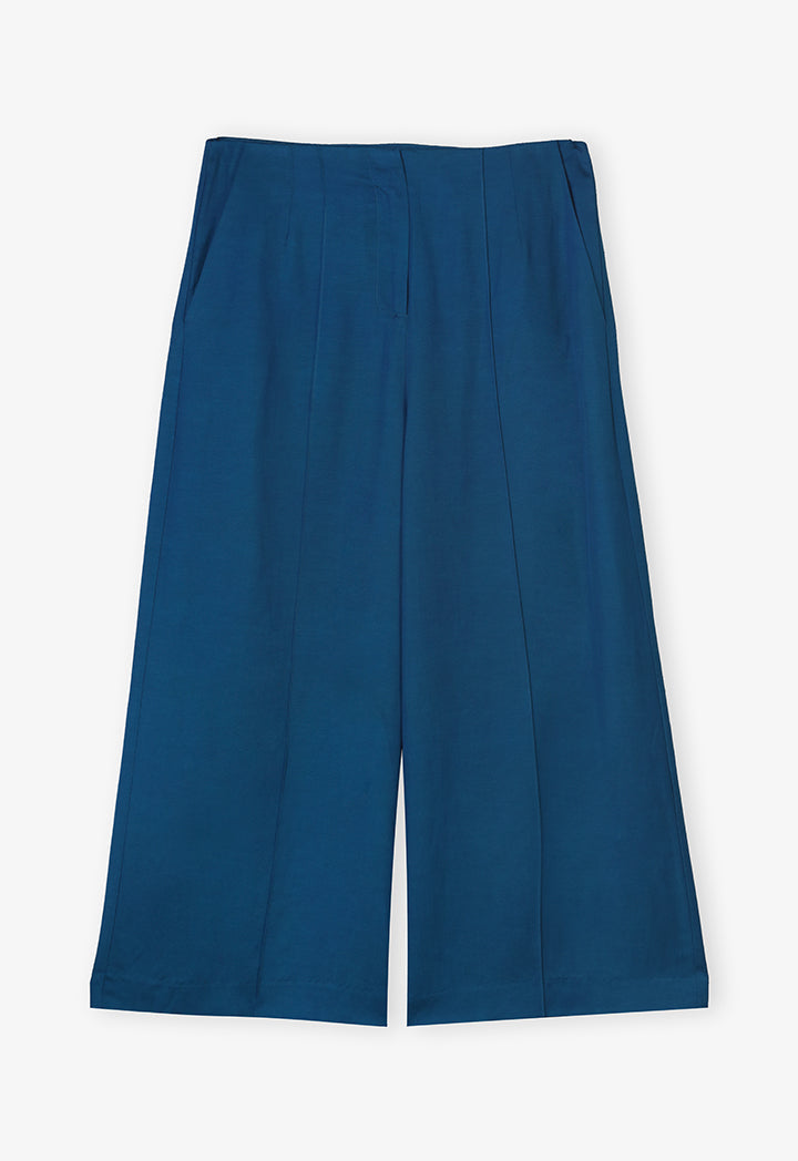 Choice Single Tone Wide Legs Culottes Teal