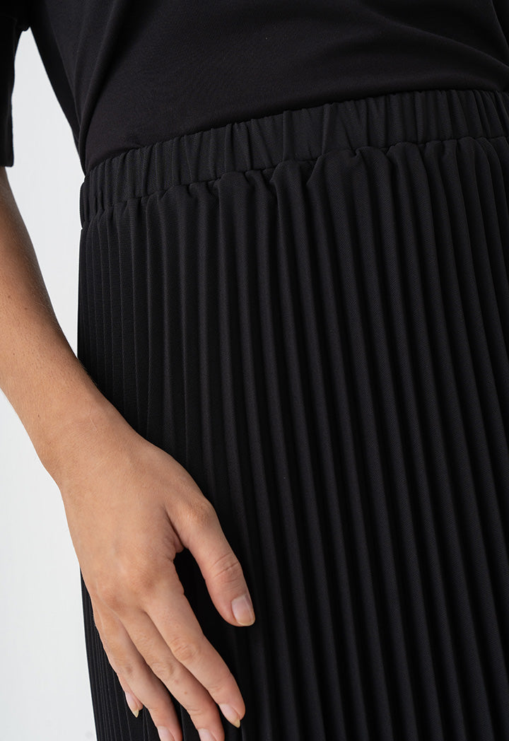 Choice High Waist Pleated Skirt Black