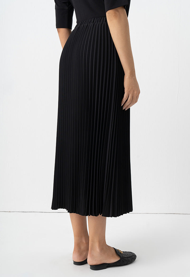 Choice High Waist Pleated Skirt Black