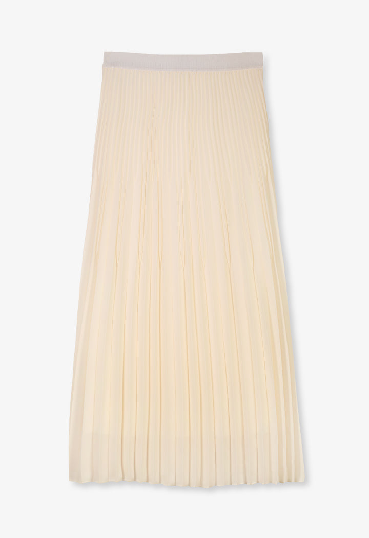 Choice Basic Pleated Flared Skirt Cream