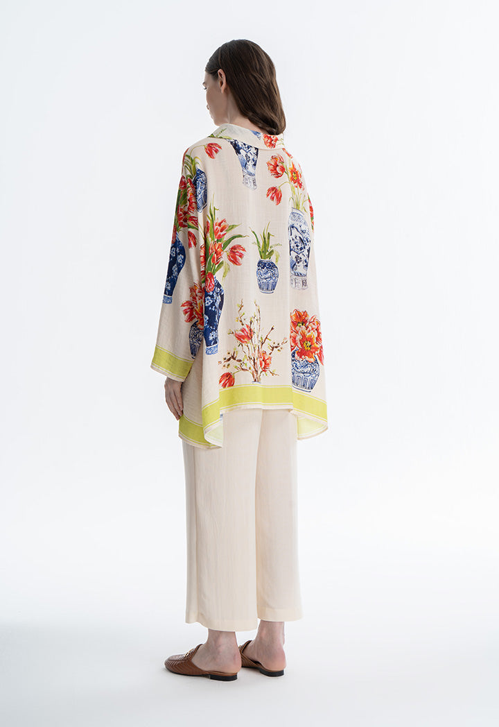 Choice Feminine Printed Oversize Blouse Multicolor