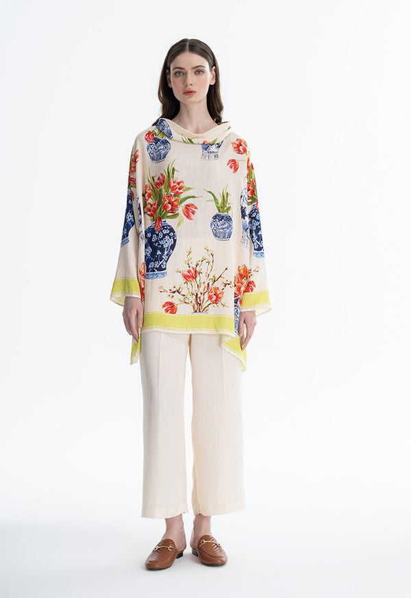 Choice Feminine Printed Oversize Blouse Multicolor