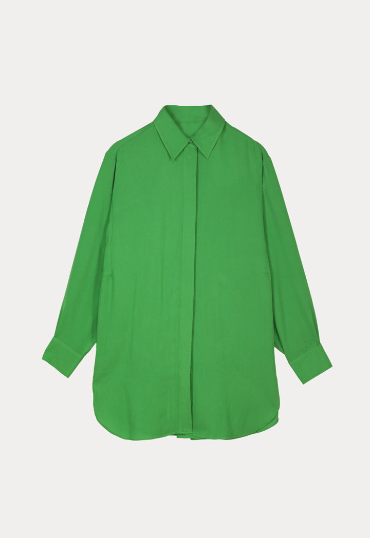 Choice Single Tone Classic Blouse Green