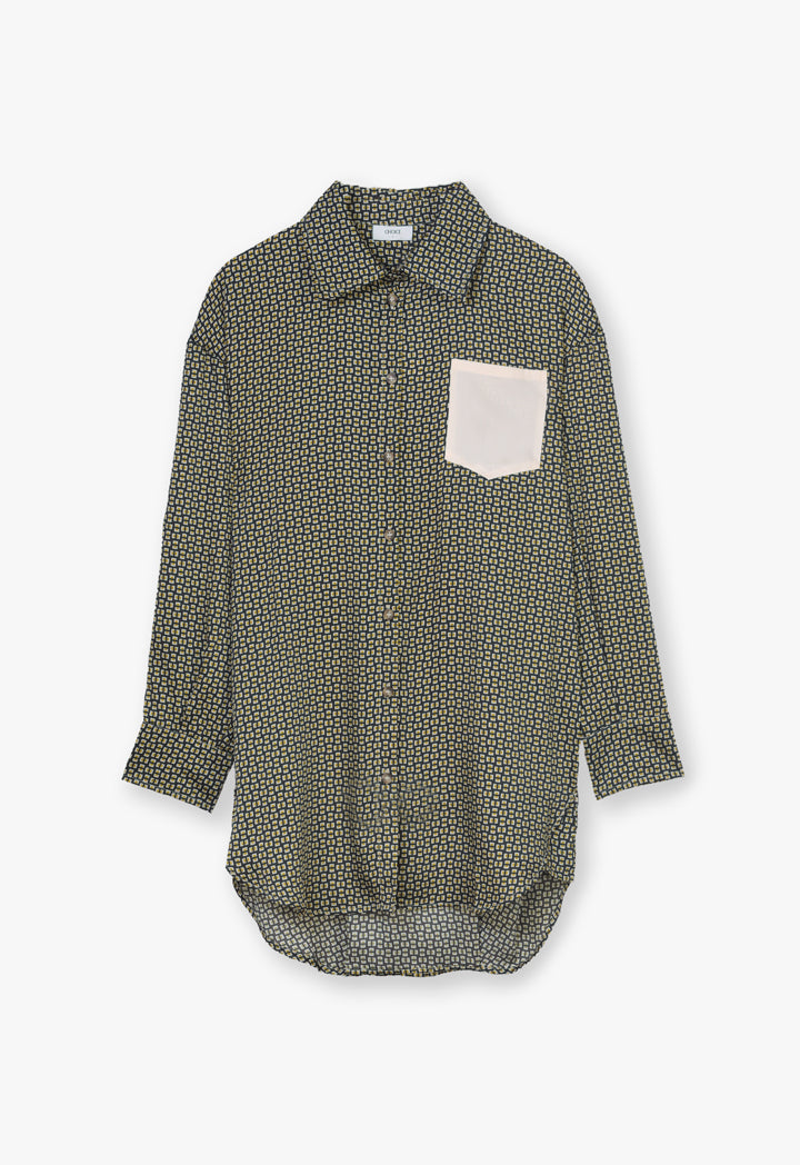 Choice Geometric Pattern Shirt Lime