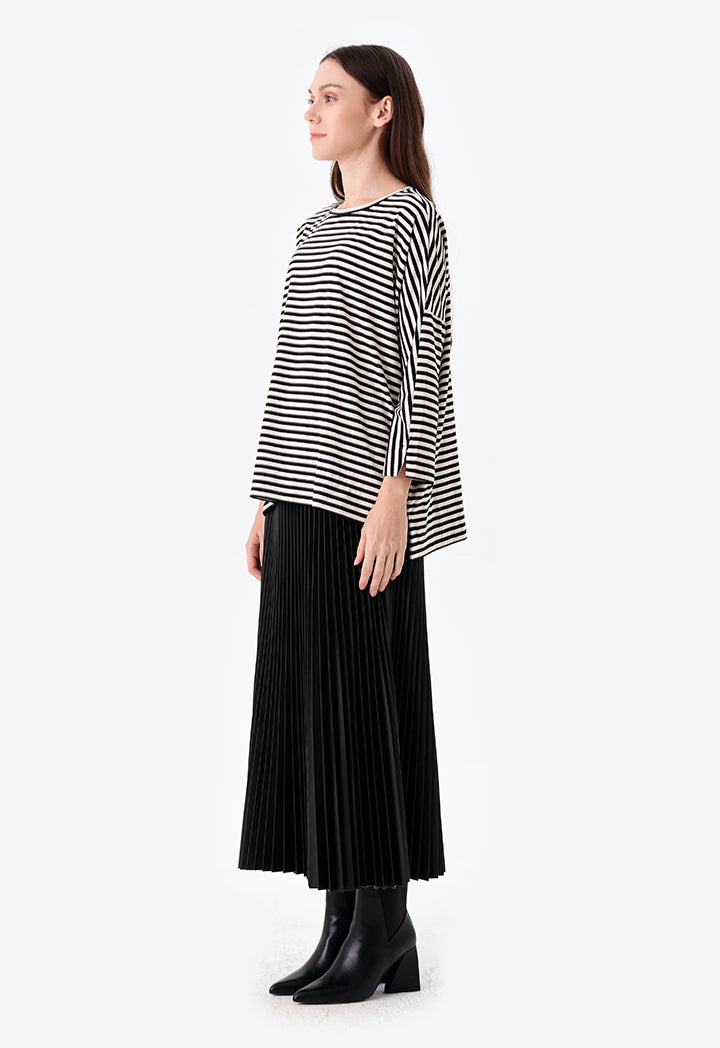 Choice Striped Pattern Shirt Black