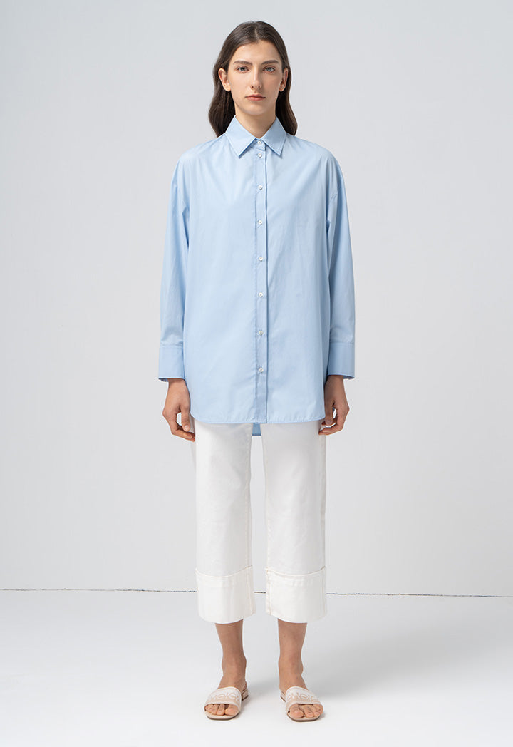 Choice Solid Long Sleeve Shirt Light Blue