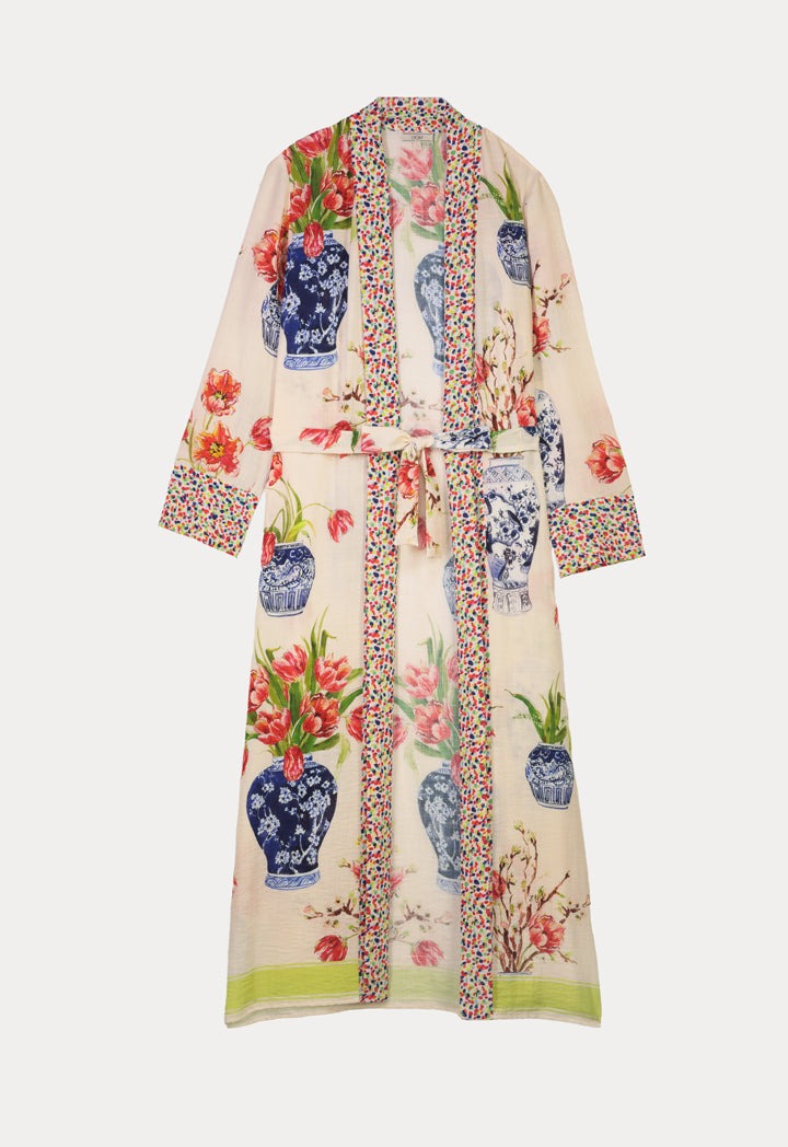 Choice Elegant Print Soft Loose Abaya Multicolor