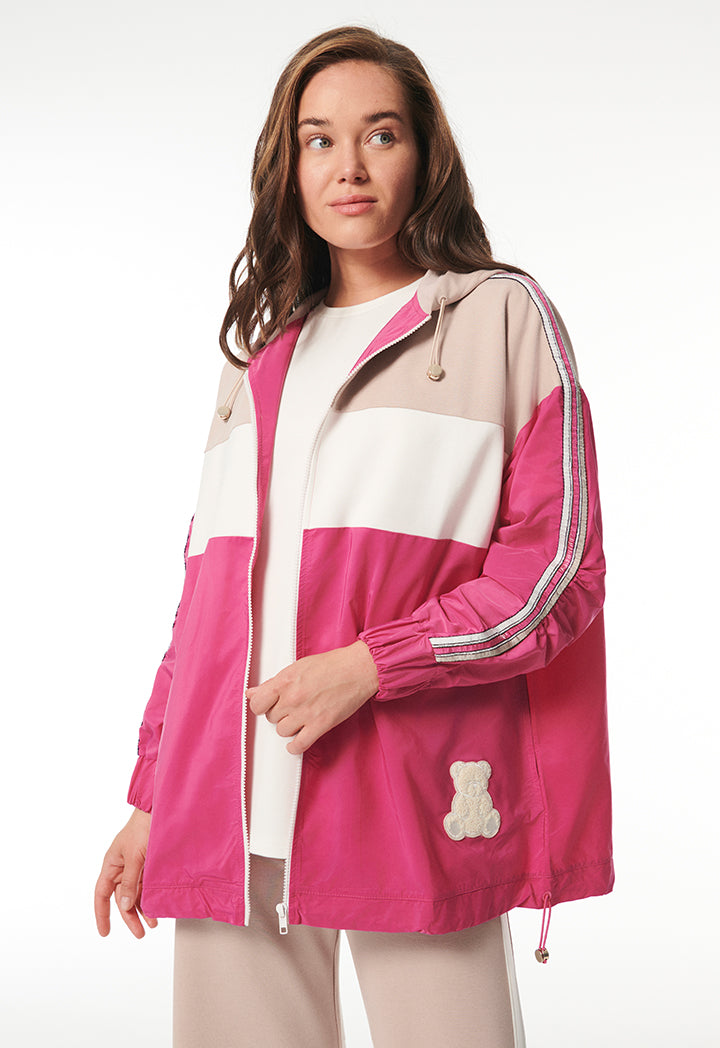 Choice Colorblock Jacket With Hood & Strings Multicolor