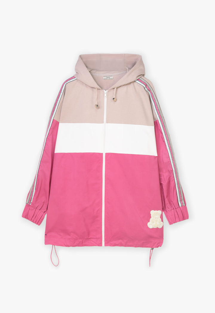 Choice Colorblock Jacket With Hood & Strings Multicolor