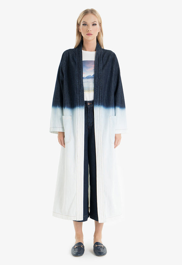 Choice Colorblock Denim Midi Outerwear Navy