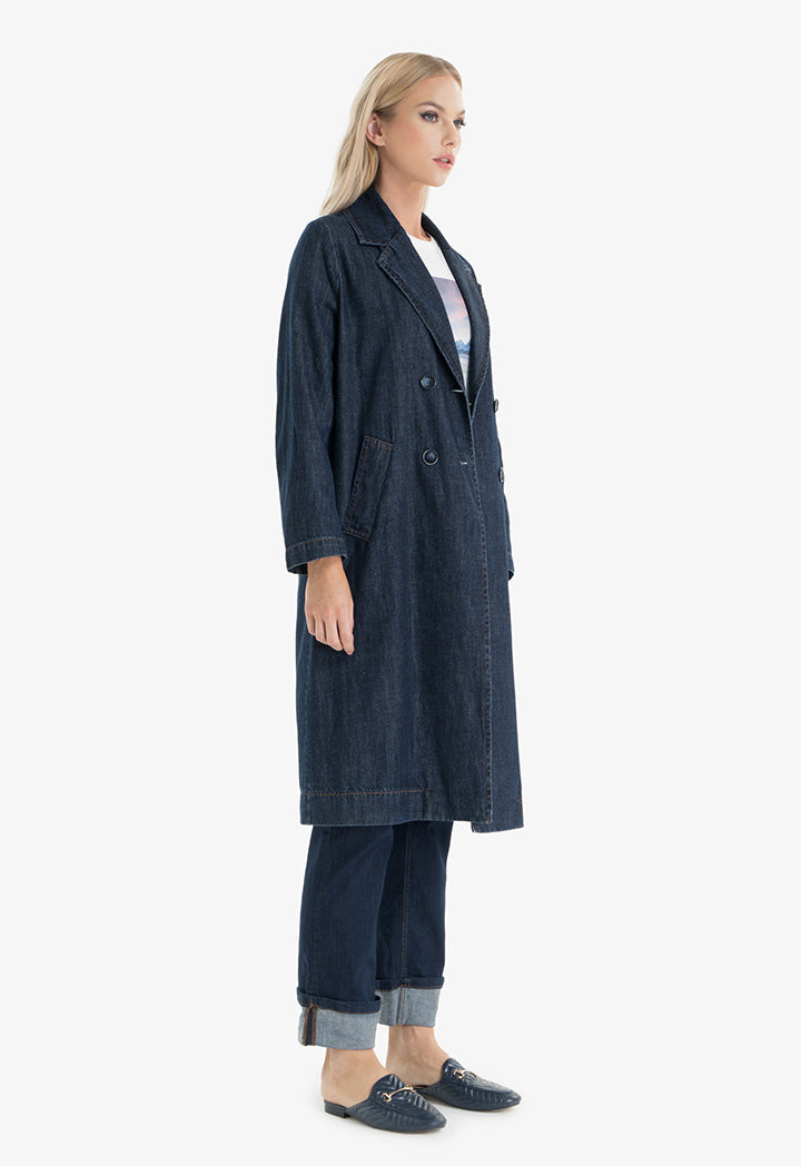 Choice Denim Midi Outerwear Navy