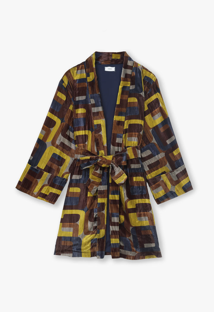 Choice Geometric Pattern Outerwear Navy