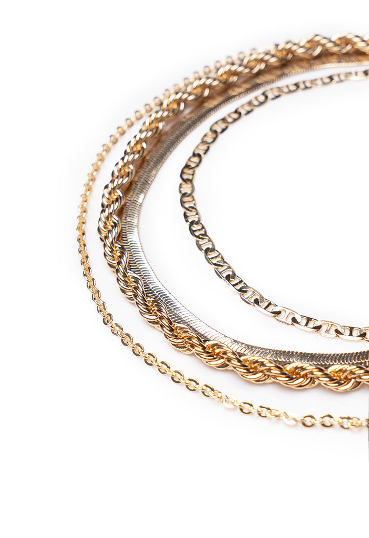 Choice Twisted Chain Multi Layer Necklace Gold