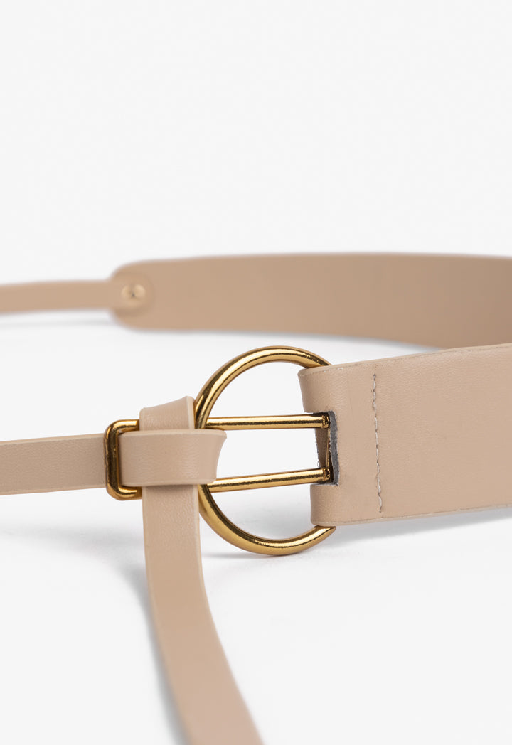 Choice Abstract Buckle Belt Beige