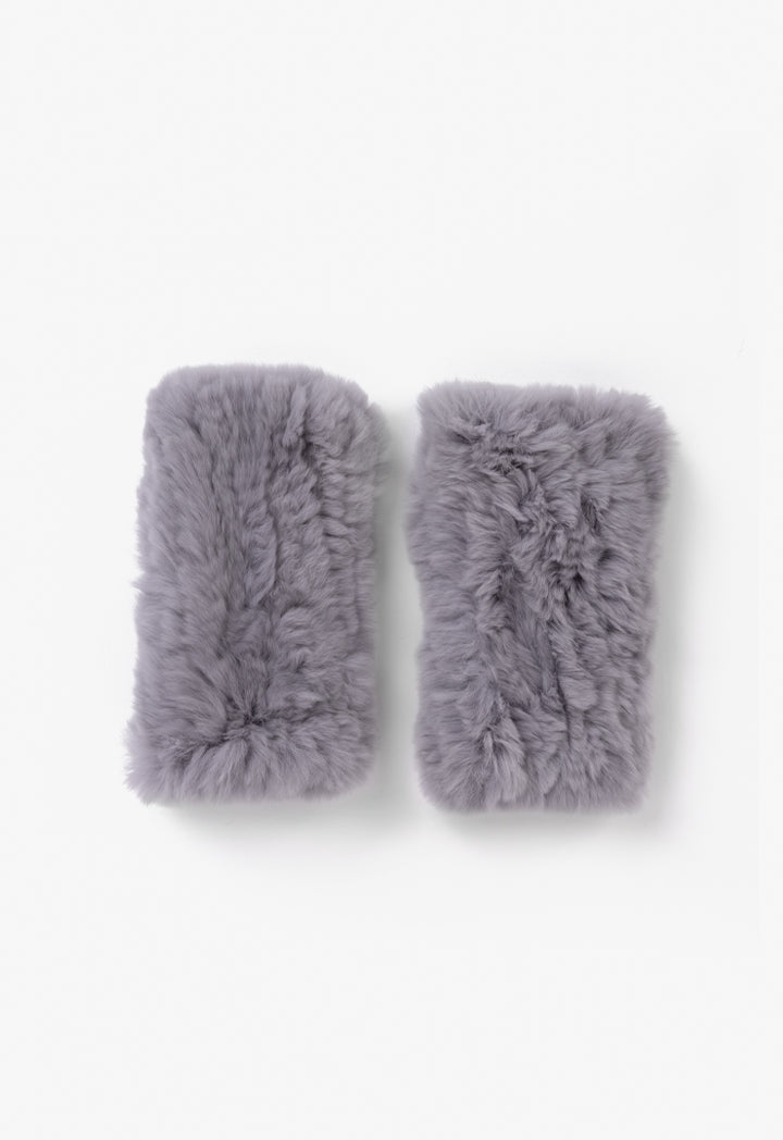 Choice Solid Faux Fur Gloves Grey