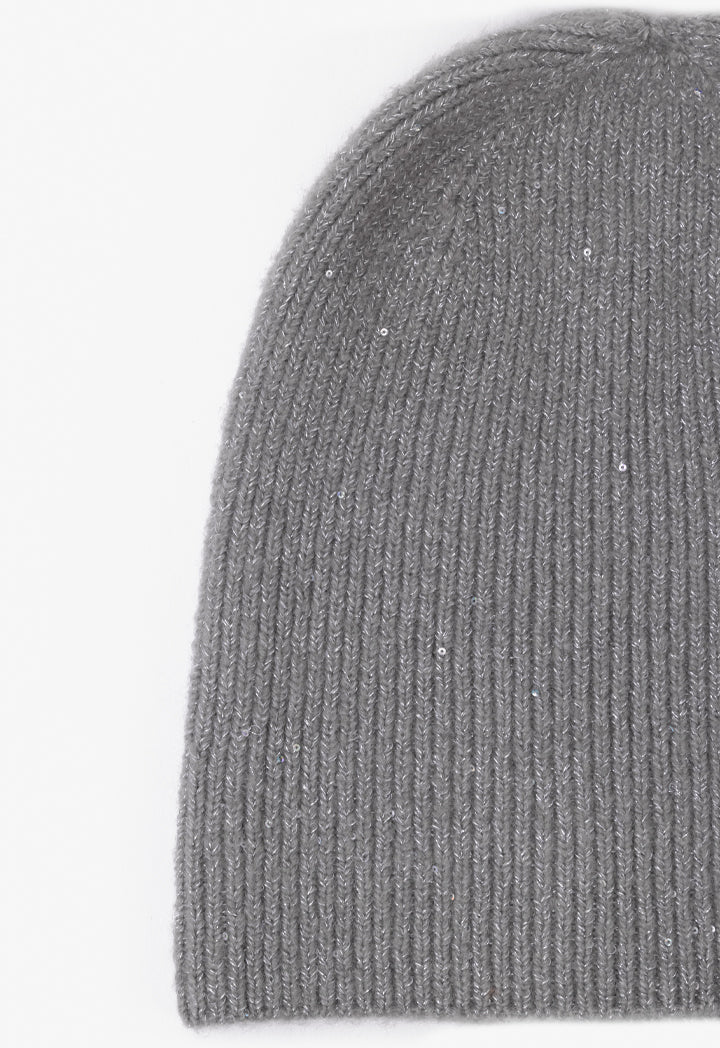 Choice Knitted Lurex Beanie Grey