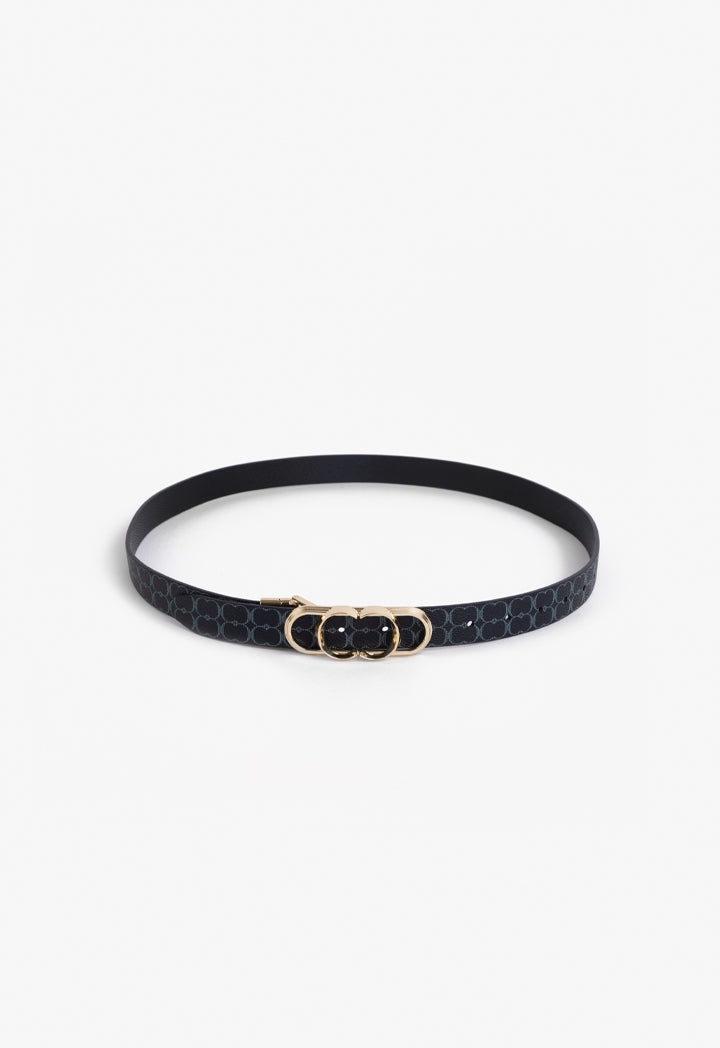 Choice Printed Monogram Belt Black