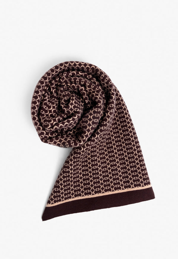 Choice Knitted Monogram Shawl Brown