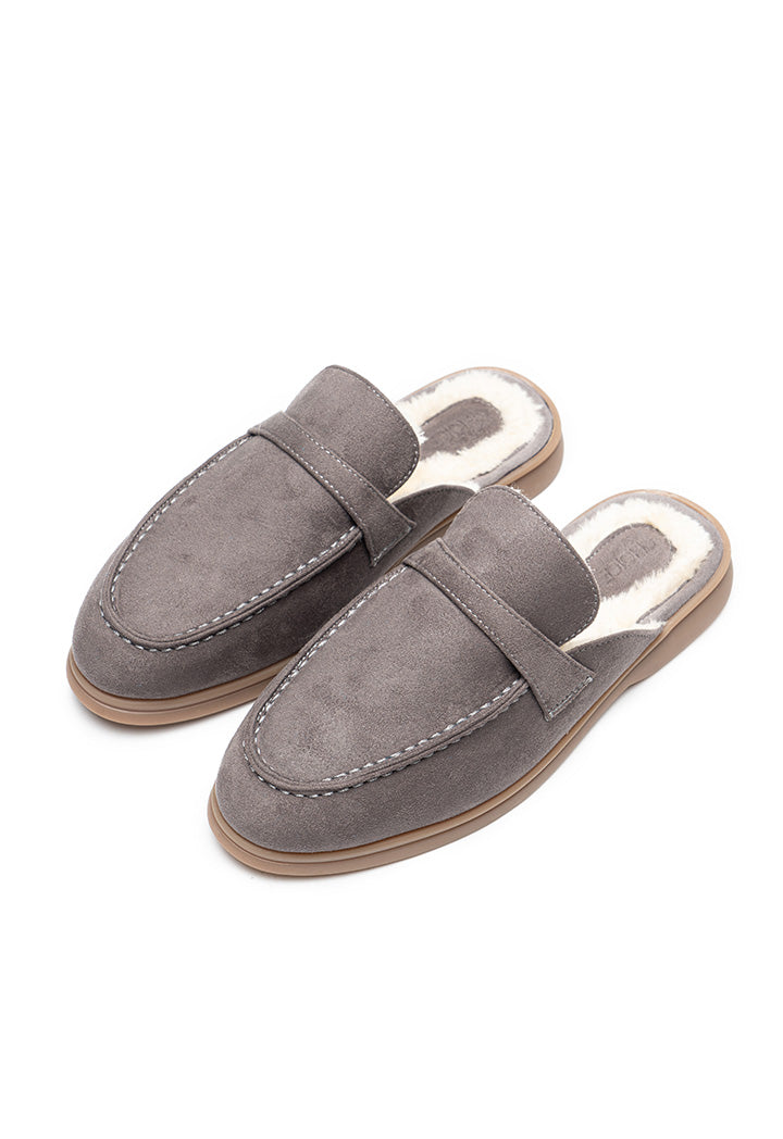 Choice Solid Slip On Mules Grey