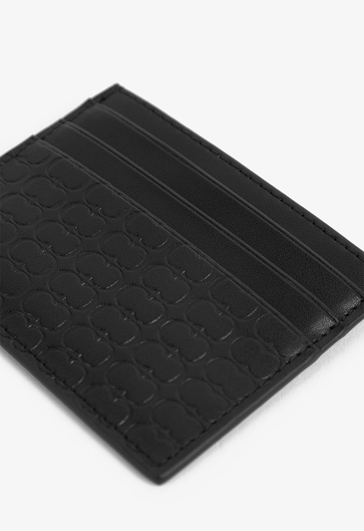 Choice Monogram Textured Card Holder Black